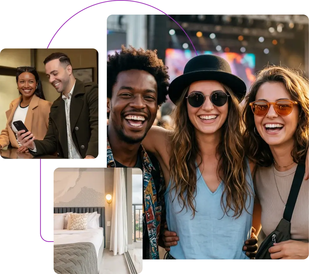 Grupo de amigos sorrindo e se divertindo em um evento ao ar livre, usando roupas casuais e acessórios de moda, aproveitando momentos de alegria e confraternização. Grupo de amigos sorrindo e se divertindo em um evento ao ar livre, usando roupas casuais e acessórios de moda, aproveitando momentos de alegria e confraternização.